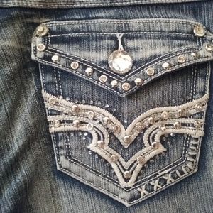 Sweet Look Distressed Embellished Jeans Size 33